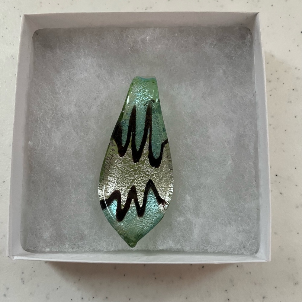 Elegant Green and Brown Glass Pendant